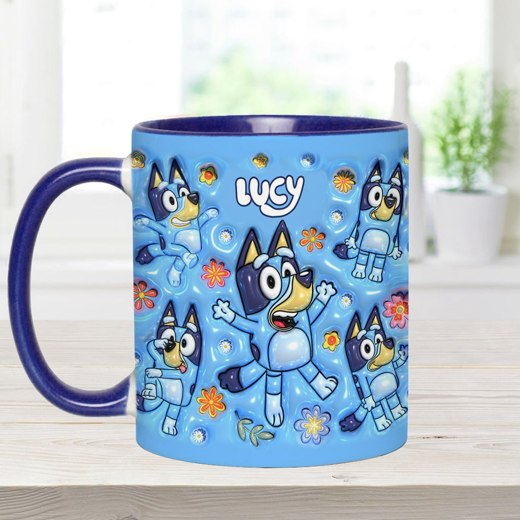 Personalized Dog Accent Mug Custom Name Unique Gift for Kids