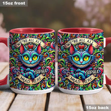 Load image into Gallery viewer, Personalized Ceramic Accent Mug with Colorful Cat Design for Birthdays or Christmas
