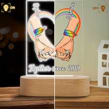Load image into Gallery viewer, Personalized LGBT Support Shaped Plaque Light Base Gift
