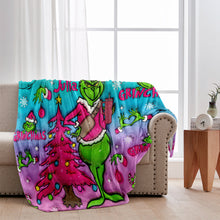 Load image into Gallery viewer, Personalized Grinch Christmas Blanket Custom Name Gift
