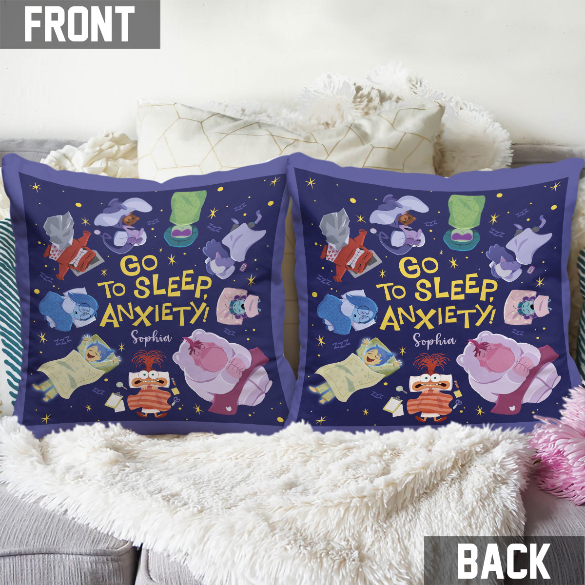 Personalized Go To Sleep Throw Pillow Custom Name Gift