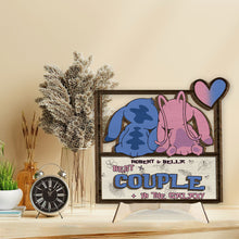 Load image into Gallery viewer, Custom Ohana 2 Layered Wood Sign Gift for Couple Anniversary
