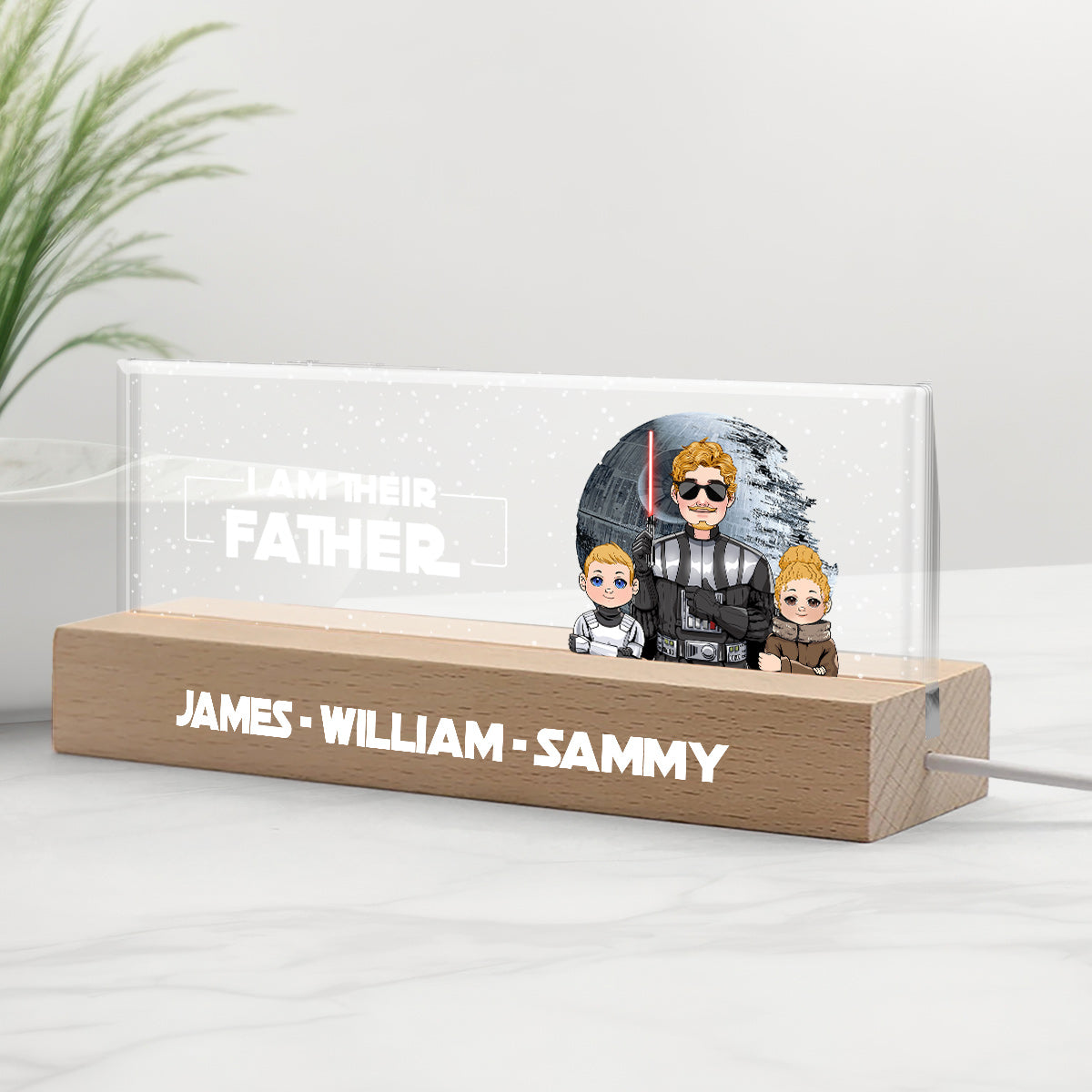 Personalized LED Night Light Custom Name Gift for Dad