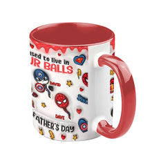 Load image into Gallery viewer, Personalized Superhero Accent Mug Custom Name Gift for Dad
