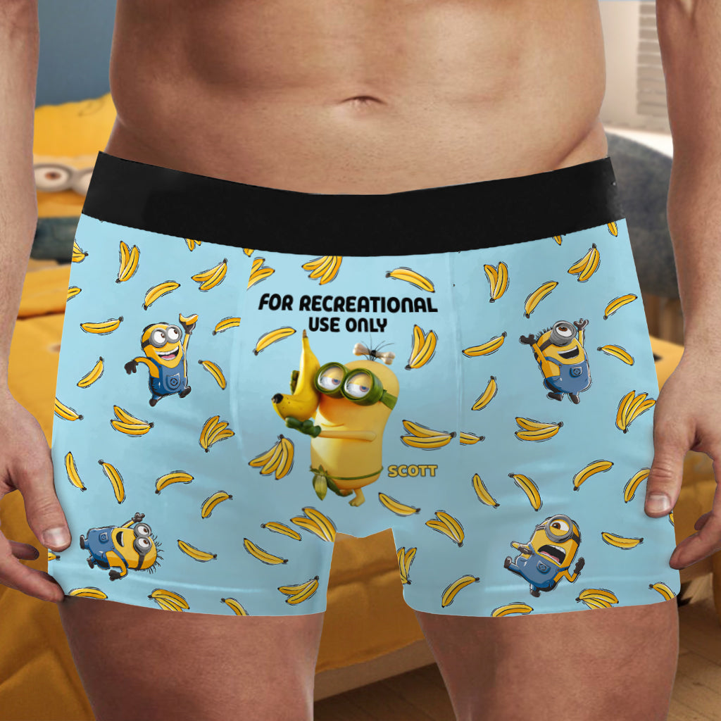 Personalized Men's Boxer Briefs with Fun Minion Design for Recreational Use