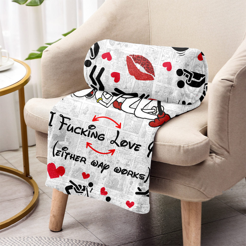 Personalized Funny Couple Blanket Custom Names Romantic Gift