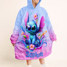 Load image into Gallery viewer, Personalized Stitch Blanket Hoodie Custom Name Gift for Kids
