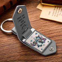 Load image into Gallery viewer, Personalized Ohana Leather Photo Keychain Gift for Couple
