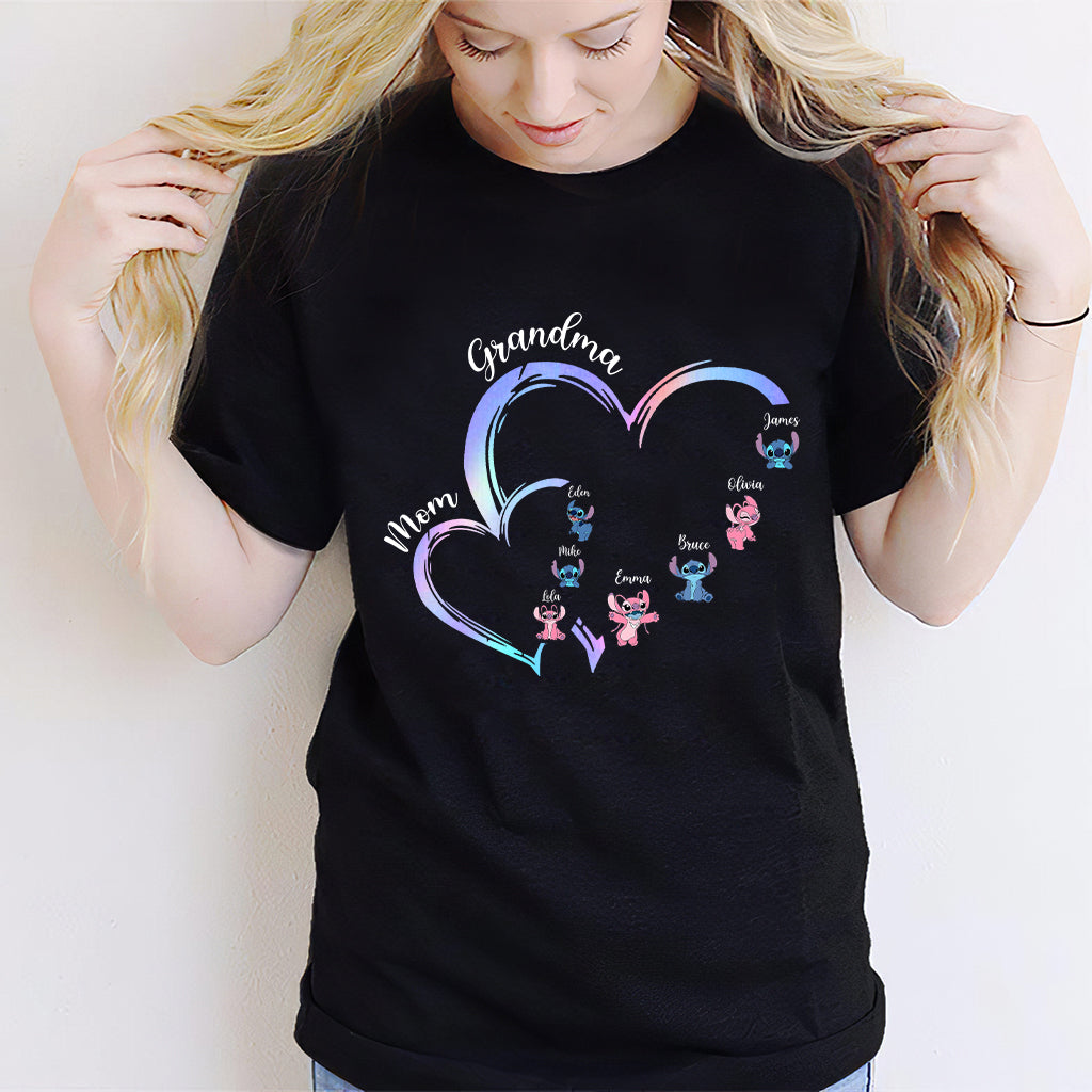 Personalized Grandma T-Shirt & Hoodie with Ohana Design for Family Gifts