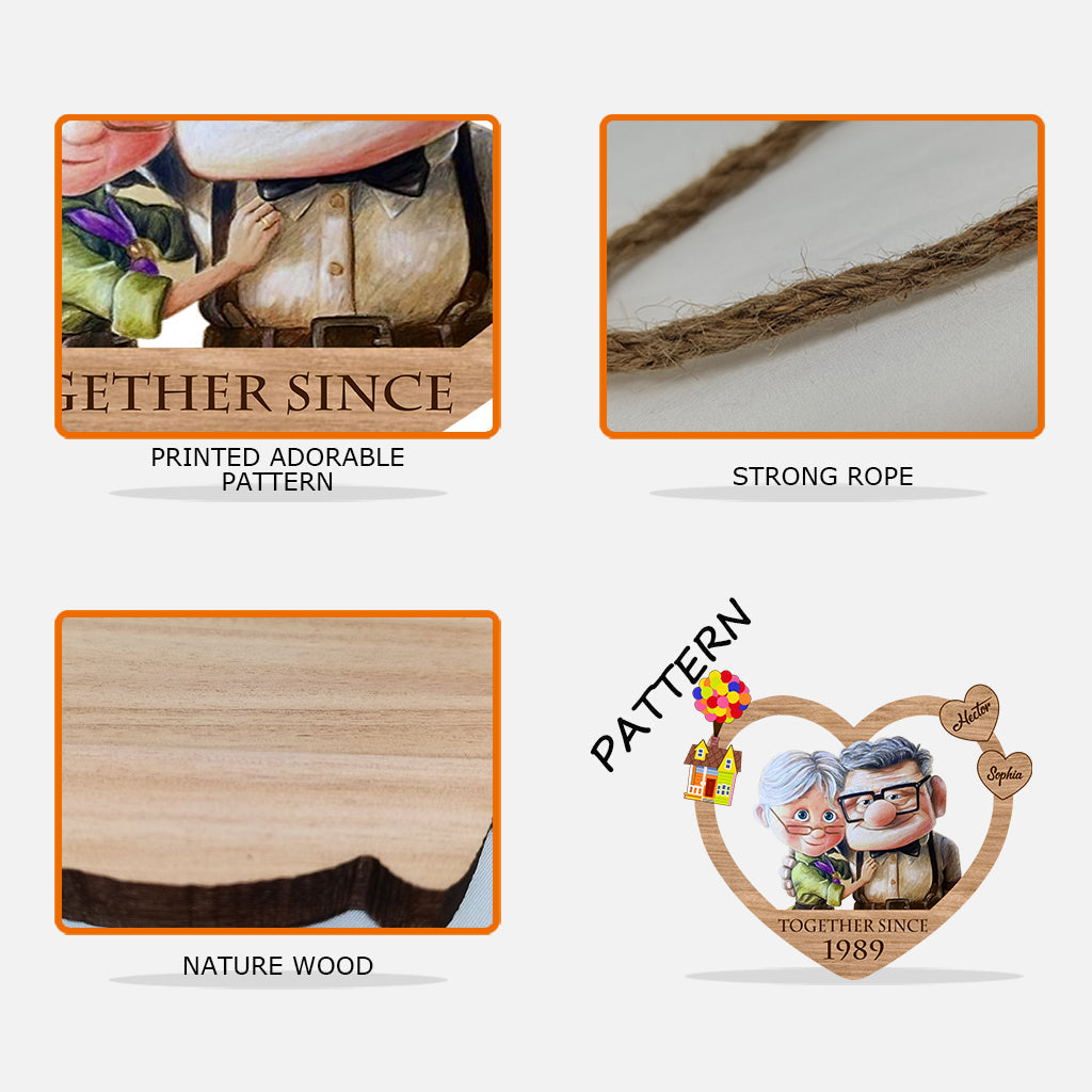Personalized Heart-Shaped Wood Sign Custom Couple Gift