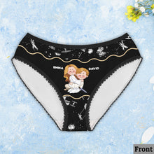 Load image into Gallery viewer, Personalized Lace Border Women's Briefs Custom Names Gift for Couples
