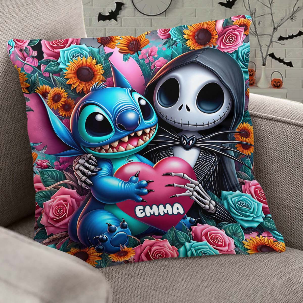 Personalized Nightmare Throw Pillow Custom Name Gift