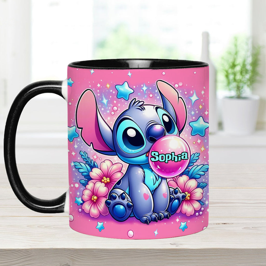 Personalized Pink Accent Mug Custom Name Gift for Birthday
