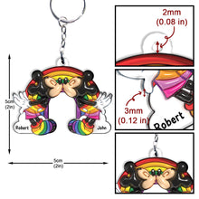 Load image into Gallery viewer, Personalized LGBT Support Keychain Custom Names for Couples
