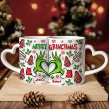 Load image into Gallery viewer, Personalized Couple Matching Heart Handle Mugs Christmas Gift
