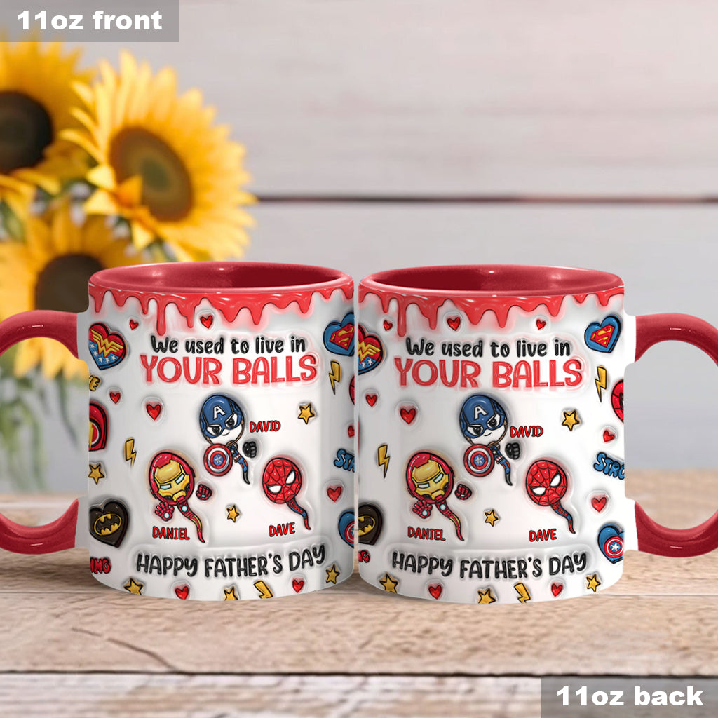 Personalized Superhero Accent Mug Custom Name Gift for Dad