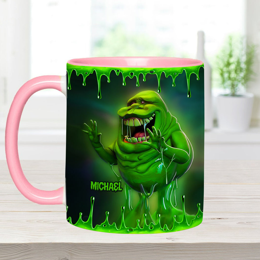 Personalized Green Ghost Accent Mug for Halloween & Birthdays