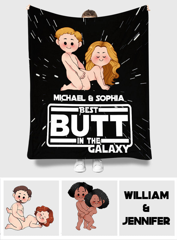 Personalized Best Butt in the Galaxy Blanket for Couples