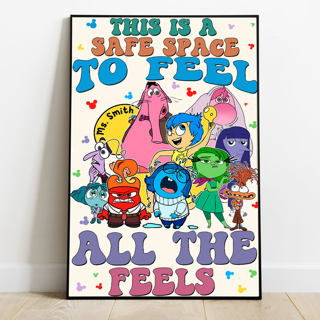Personalized Canvas Print Safe Space Feelings Gift for Teacher