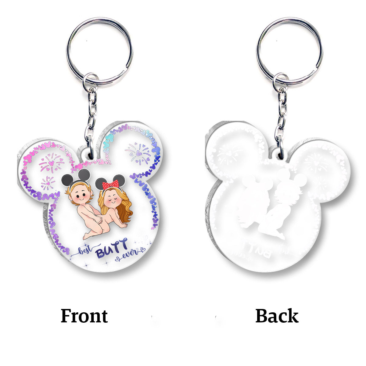 Personalized Transparent Mouse Ears Keychain Custom Gift