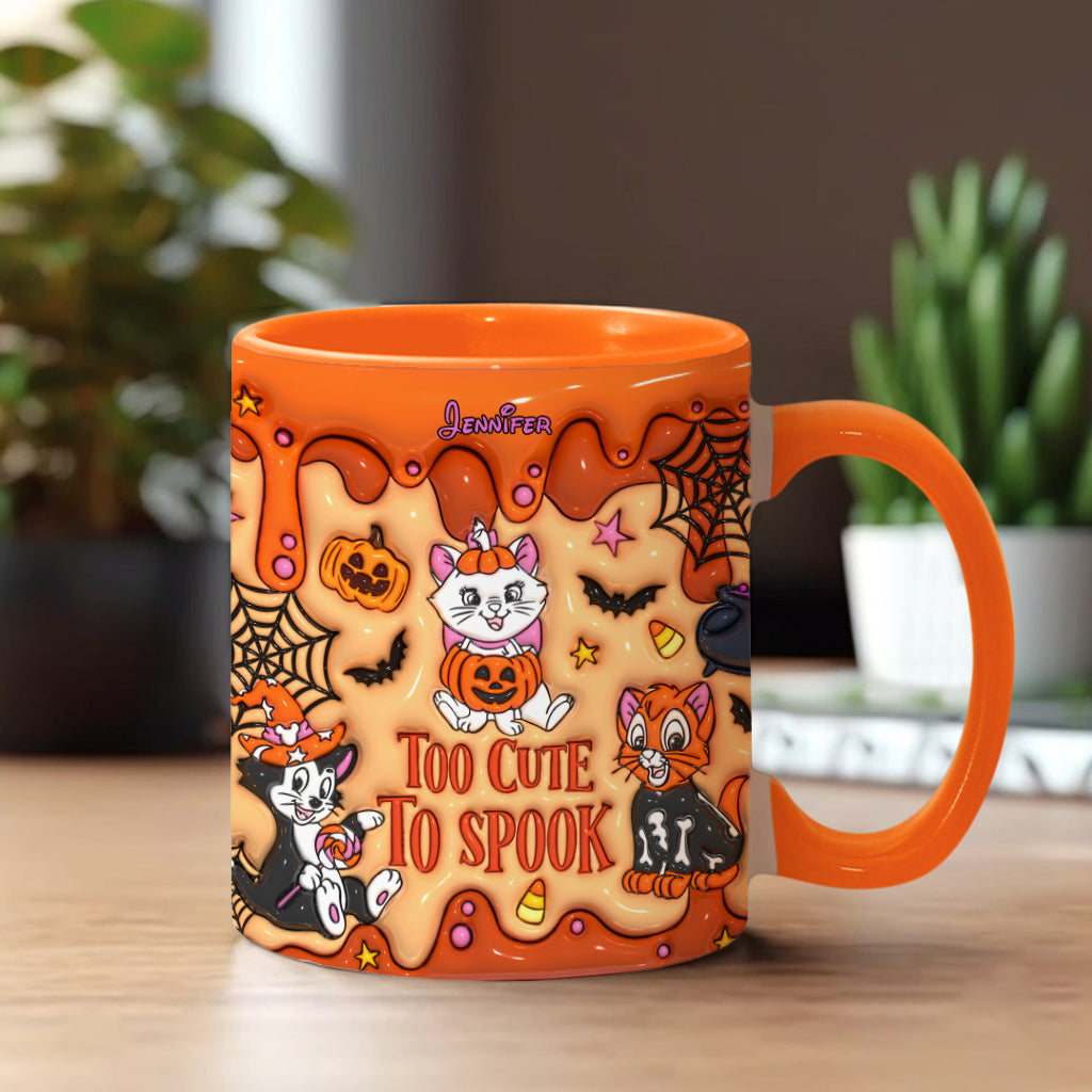 Personalized Halloween Accent Mug Cute Cat Design Gift