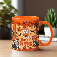 Load image into Gallery viewer, Personalized Halloween Accent Mug Cute Cat Design Gift
