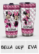 Load image into Gallery viewer, Personalized Pink Minnie Mouse Tumbler with Custom Name - Birthday Gift
