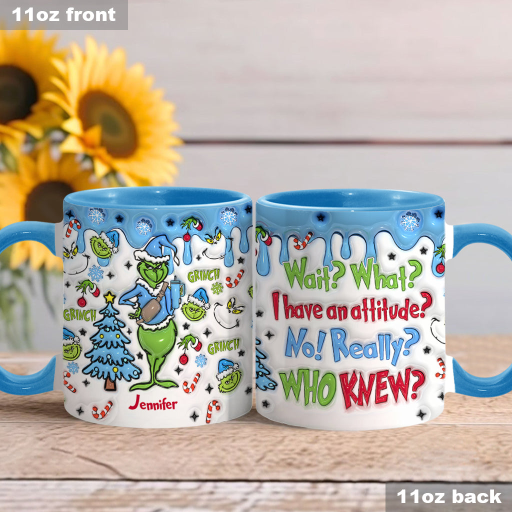 Personalized Grinch Accent Mug Custom Name Christmas Gift