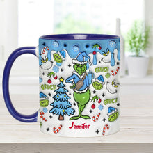 Load image into Gallery viewer, Personalized Grinch Accent Mug Custom Name Christmas Gift
