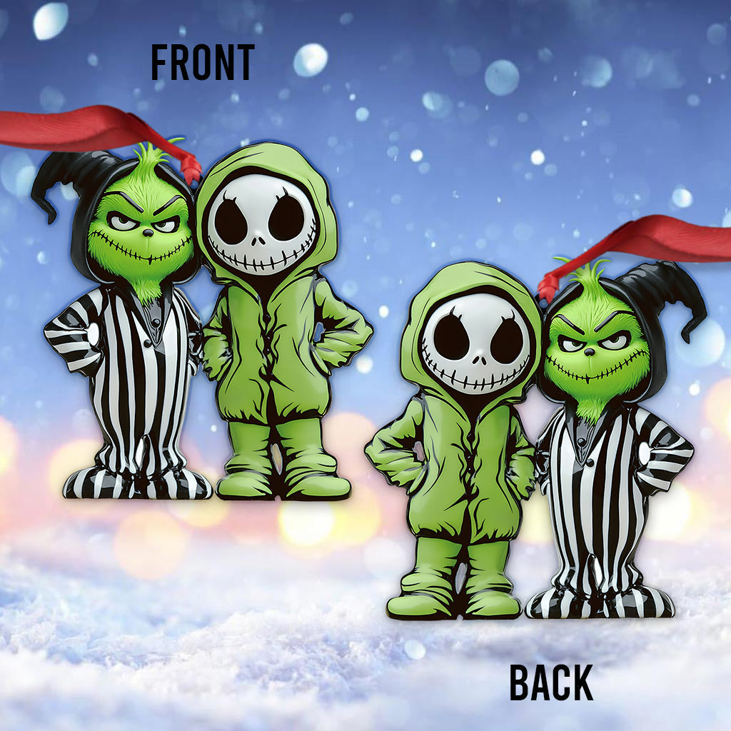 Personalized Grinch & Nightmare Before Christmas Ornament Gift