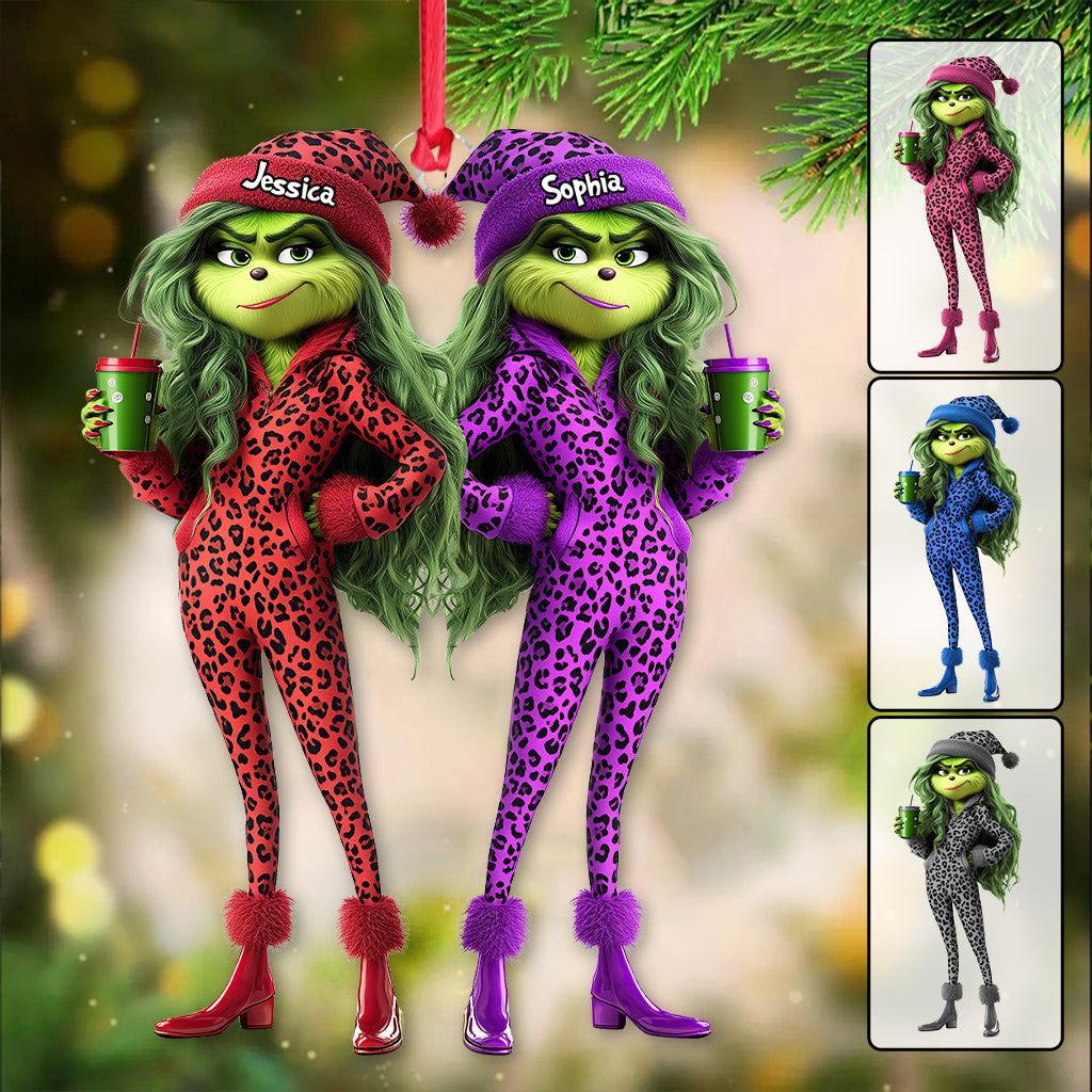Personalized Grinch Squad Transparent Ornament Custom Gift for Christmas