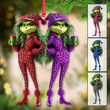 Load image into Gallery viewer, Personalized Grinch Squad Transparent Ornament Custom Gift for Christmas
