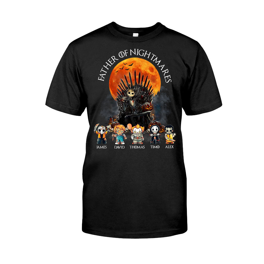 Personalized Father T-Shirt and Hoodie with 4 Character Design