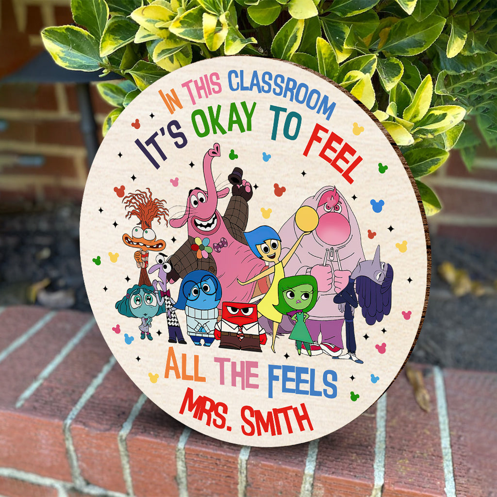 Personalized Round Wood Sign Classroom Decor for Teacher Gift