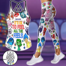 Load image into Gallery viewer, Personalized Cross Tank Top &amp; Leggings Custom Name Gift for Her
