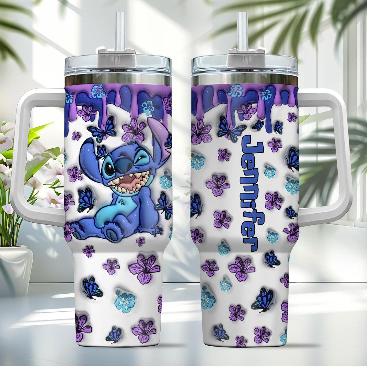 Personalized Ohana Tumbler with Handle Custom Name Gift Idea