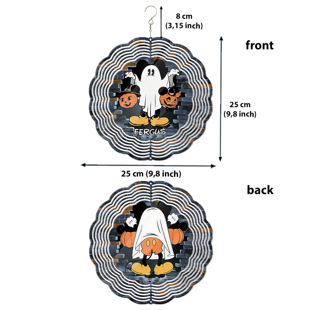 Funny Ghost Mouse Personalized Wind Spinner Gift for Halloween