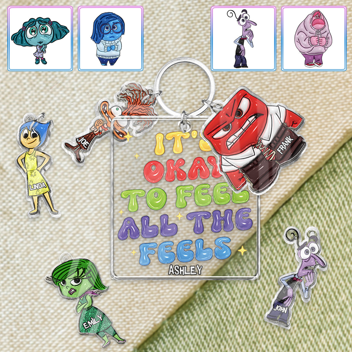 Personalized Acrylic Keychain with Charms for All Occasions