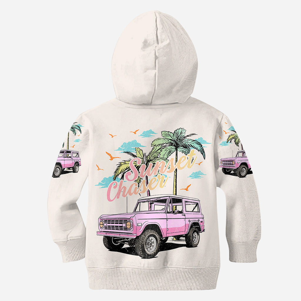 Personalized Sunset Chaser All Over Shirt with Custom Name for Beach Lovers