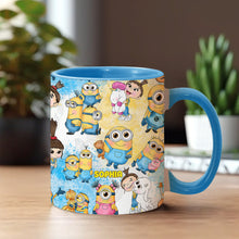Load image into Gallery viewer, Personalized Yellow Monster Accent Mug for Kids - Custom Name Gift
