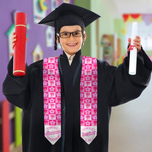 Load image into Gallery viewer, Personalized Pink Graduation Stole Custom Name for Seniors

