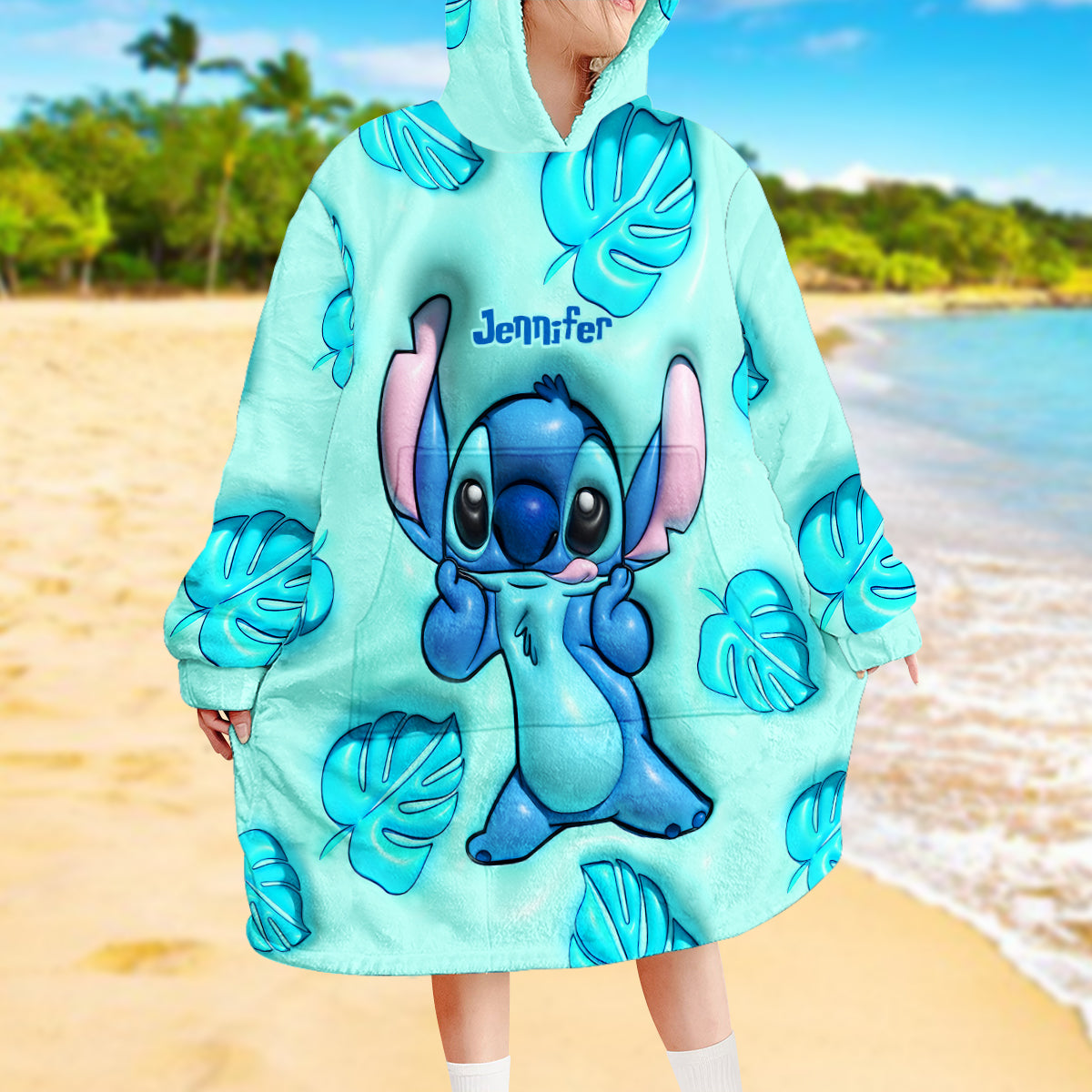 Personalized Ohana Blanket Hoodie Custom Name Gift for Family