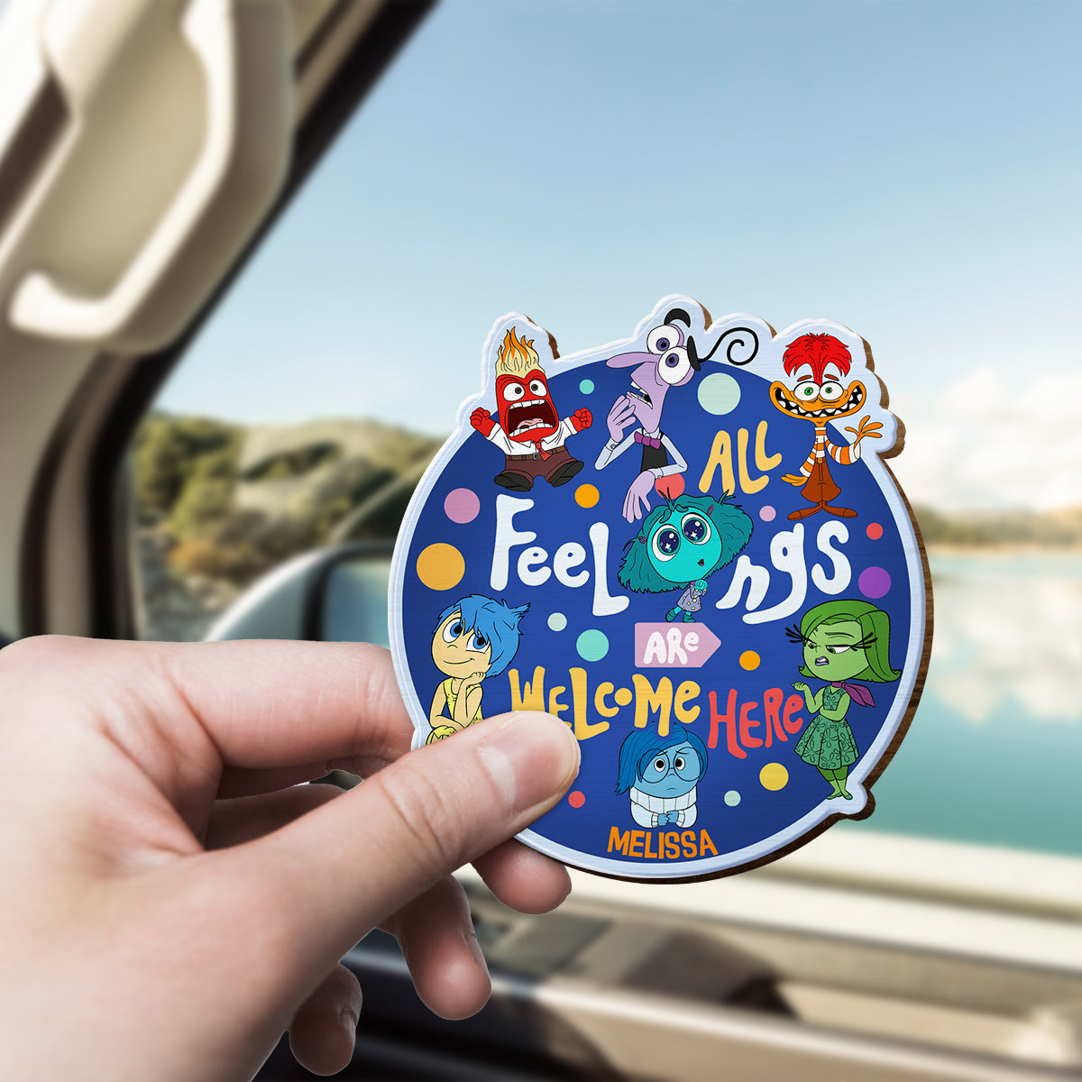 Personalized Shaped Car Visor Clip All Feelings Welcome Gift