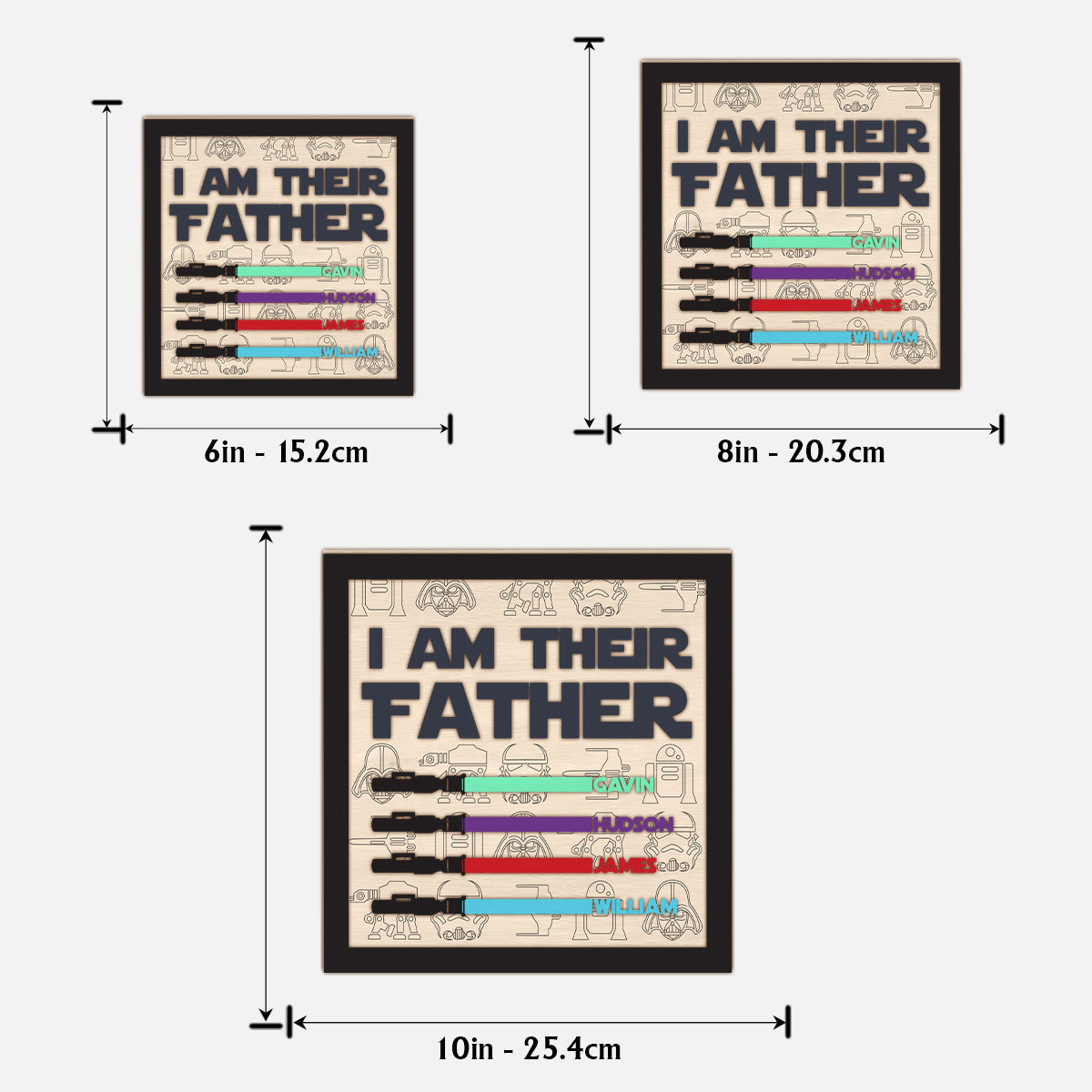 Personalized 2 Layered Wood Plaque I Am Their Father Gift for Dad