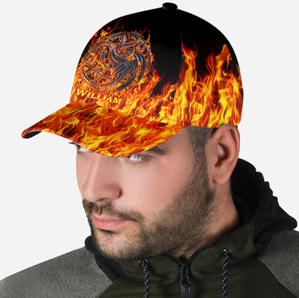 Personalized Fire and Blood Classic Cap Custom Name Gift