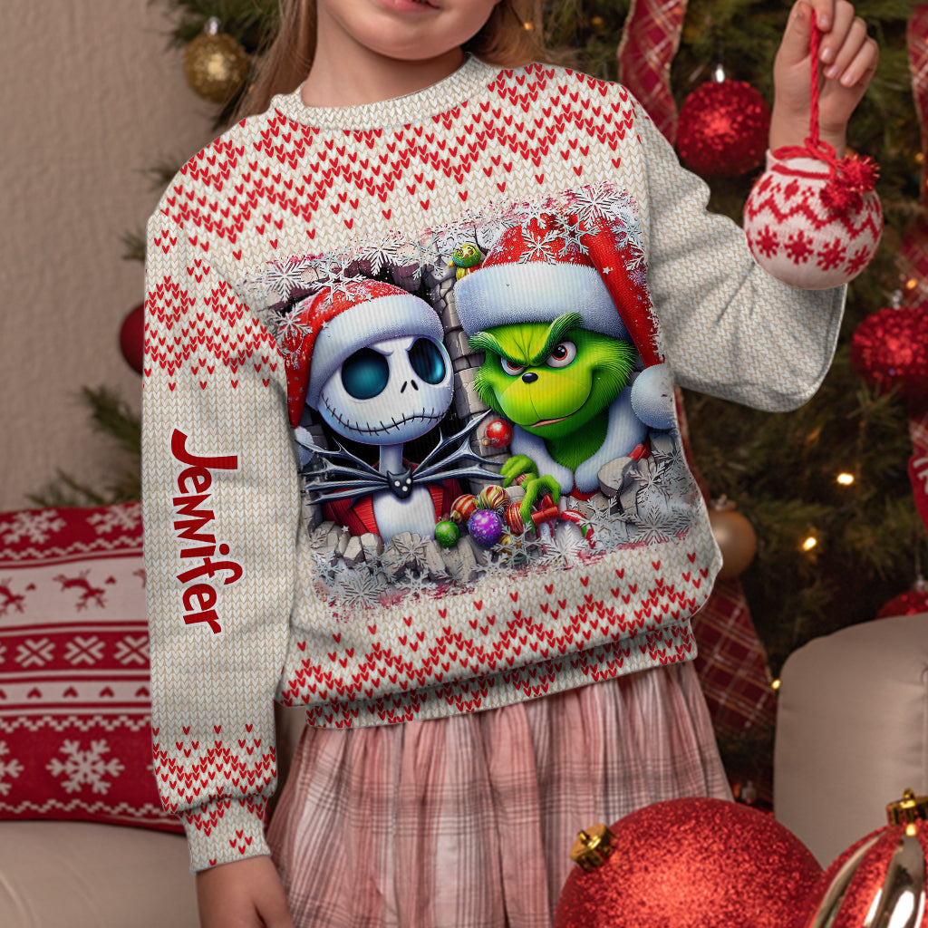 Personalized Nightmare Before Christmas Ugly Sweater for Christmas
