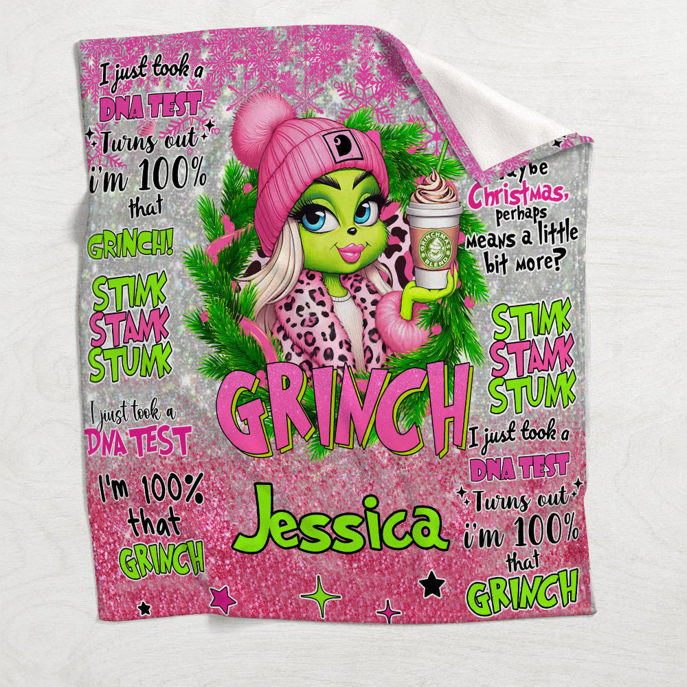 Personalized Merry Grinchmas Blanket Custom Name Christmas Gift