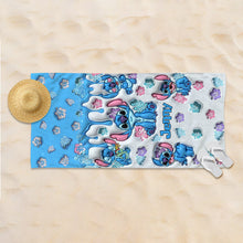 Load image into Gallery viewer, Personalized Ohana Beach Towel Custom Name Gift for Family
