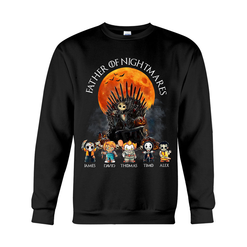 Personalized Father T-Shirt and Hoodie with 4 Character Design