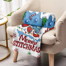 Load image into Gallery viewer, Personalized Merry Stichmas Ohana Blanket Custom Name Gift

